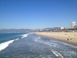 Santa Monica seaside city beach via luxury trip through LA