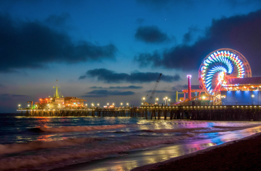 Santa Monica Pier Ferris wheel lights