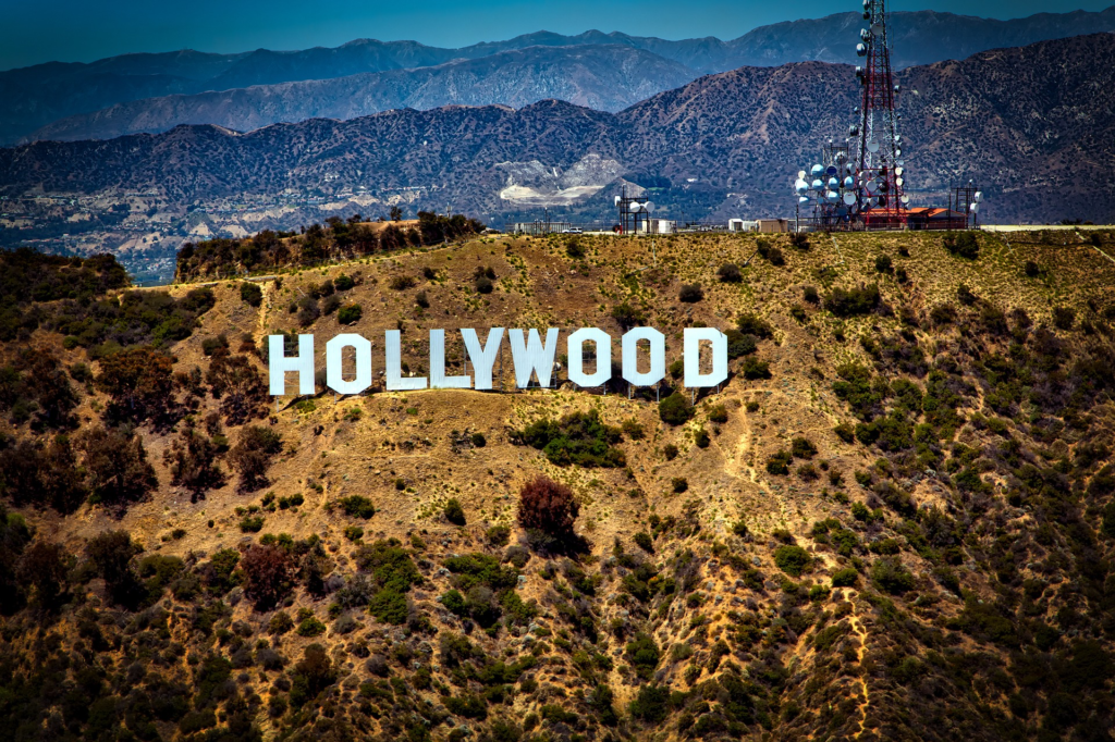 Iconic Hollywood Sign which you can see when you rent an RV from Los Angeles California