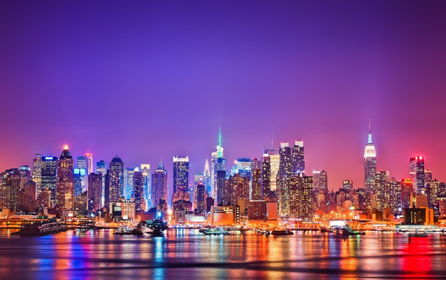 New York City Night Skyline in an RV